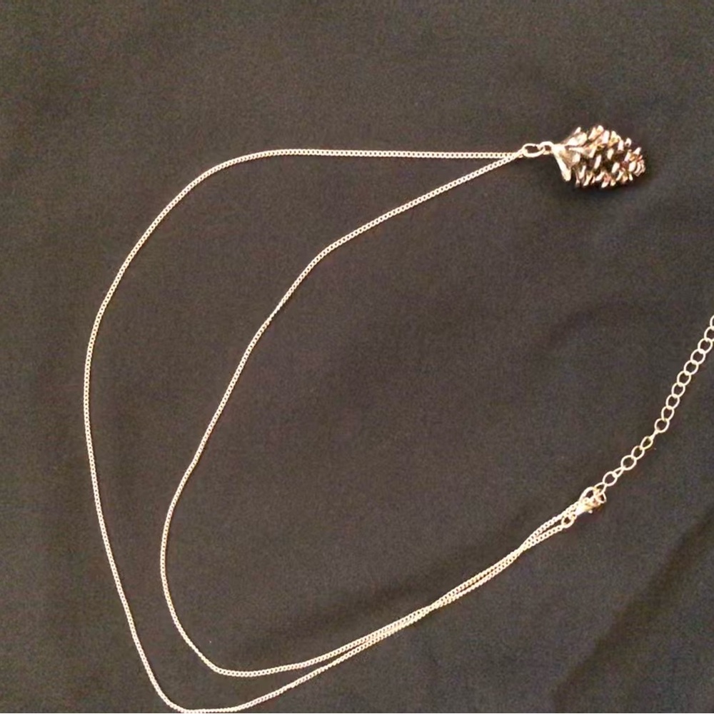 Gold colored Pinecone necklace with 16 inch chain - Picture 2 of 2